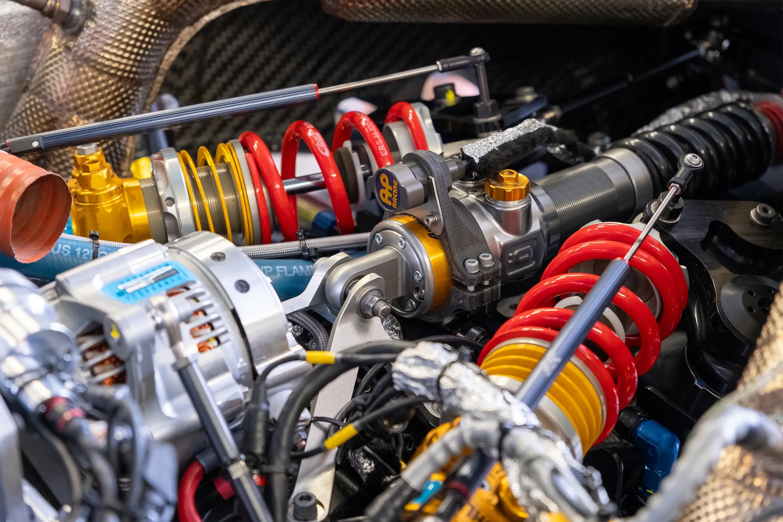 Kalana engine bay, Judd DB V8 naturally aspirated detail